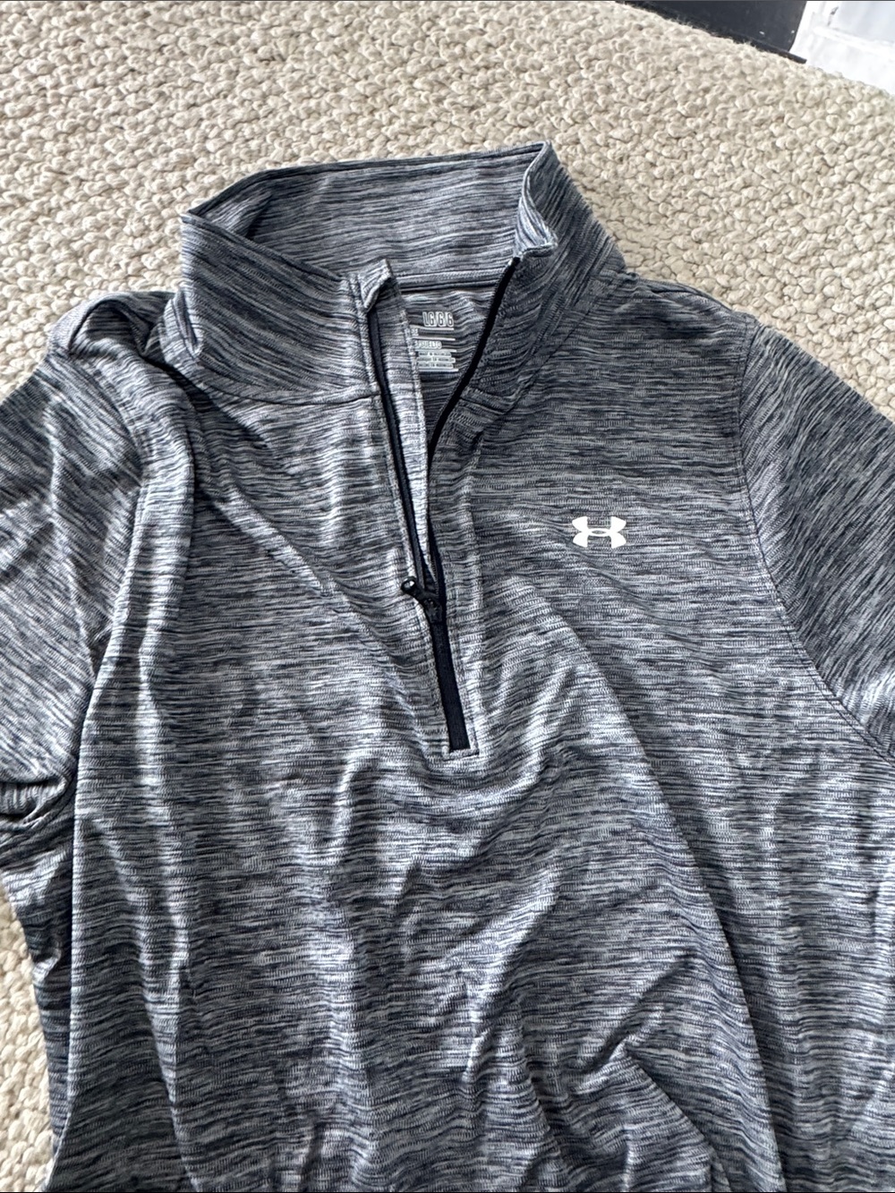 Under Armour Charcoal Heather Quarter-Zip Pullover - Picture 3 of 3